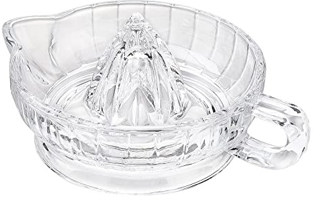 Ejoyous Glass Citrus Juicer Heavyweight Lead- Lemon Squeezer with Pour Spout for Maximum Extraction Home Camping Picnics