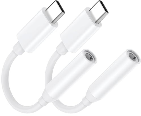 USB C to 3.5mm Jack Adapter,Type C to Headphone Aux Adapter,Aux to USB C Earphone Adapter for iPhone 16/15 Pro/Pro Max,Samsung Galaxy S24/S23/S22/S21Ultra,and More Type C Devices (2)