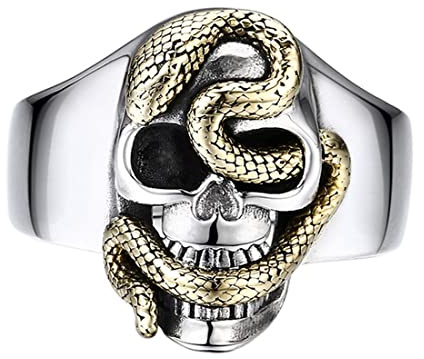925 Sterling Silber Vintage Personalisierter Herren Totenkopf Ring mit verstellbarer Öffnung