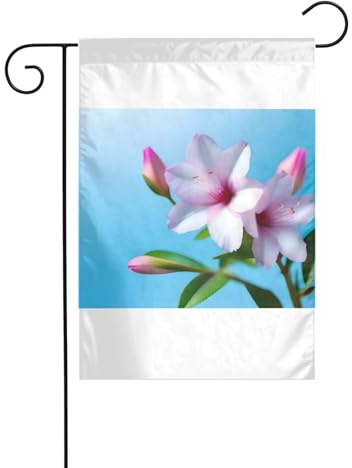 Wzywhj Angehendes Rhododendron-Bild, Sommer-Gartenflagge, doppelseitige Dekoration, Innenhof, 30,5 x 45,7 cm