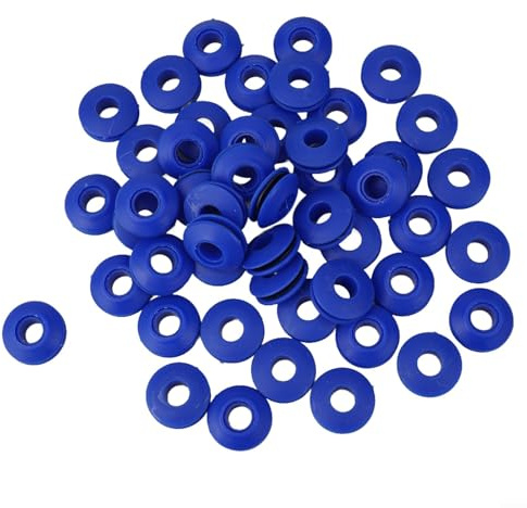 Plastic Eyelets Set for Tarpaulin Repair & Solar Pool Cover Fixing – Round Weather-Resistant Grommets, 10 or 50 pcs, Blue/Green/Black, No Tools Required(50pcs Blue)