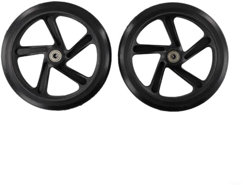 Momfin Ruote di ricambio in PU silenziose per pattini a rotelle, carrelli e applicazioni con carrelli con cuscinetti a lunga durata Ruote in PU silenziose (200 mm * 40 mm nere)