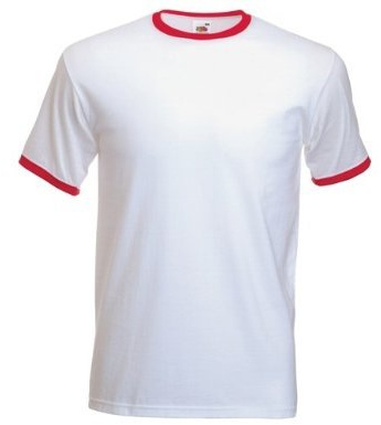 Fruit of the Loom Ringer T-Shirt - White / Red Small
