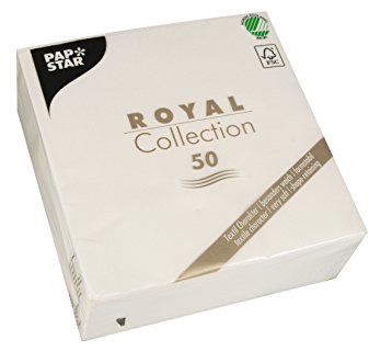 Papstar, 50 Servietten ROYAL Collection 1/4-Falz 33 cm x 33 cm weiss, #82232