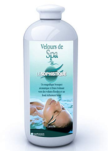 Camylle - Velours de Spa Le Sophistiqué - Fragrance à base d'Huiles Essentielles 100% Pures et Naturelles pour Spa - Bouquet frais et floral sur un fond richement boisé - 1000ml