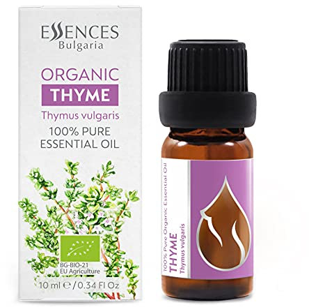 Essences Bulgaria Olio Essenziale di Timo Biologico 10 ml | Thymus vulgaris | 100% Puro e Naturale | Non Diluito | Grado Terapeutico | Fattoria a Conduzione Familiare | Distillato a Vapore | Non OGM