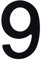 Numéro de Rue, Maison en Acier Inoxydable Noir Mat - Adhésif - Design - 76mm – n°9