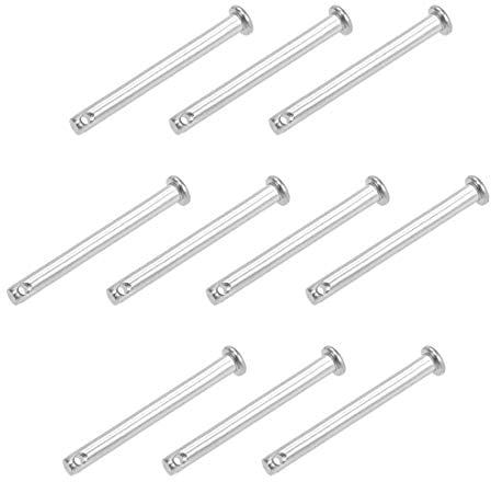 sourcing map 10 Stück Flachekopf Einloch Gabelkopfstifte Gelenkstift 5mm x 50mm aus Edelstahl 304