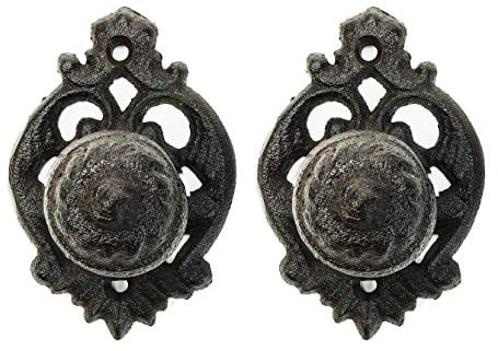Sungmor Heavy Duty Cast Iron Cabinet Knob Dresser Drawer Pull - Vintage & Elegant Closet Cupboard Door Handles - Home & Garden Furniture Door Hardware Pulls - 2PC Pack & Dark Brown & 4.1x2.8x2.2Inch