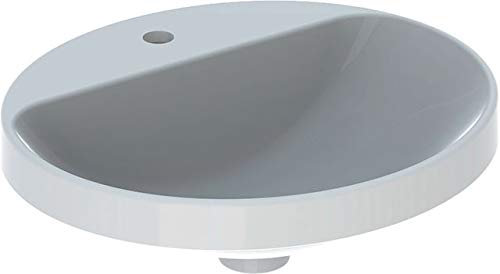 Geberit VariForm lavabo da Incasso Ovale, 500x450mm, con Foro per Rubinetto, Senza troppopieno, colorazione: Bianco - 500.715.01.2