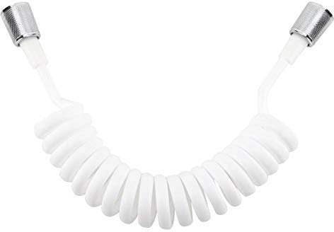 Flexible Tube, ABS Flexible Telescopic Shower Hose 2m Bidet Hose for Hand Wash Water Plumbing Toilet Bidet Sprayer Gun Bathroom Spiral Flexible Shower Hose, White