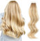 ABH AMAZINGBEAUTY HAIR Extensions Echthaar Tape Highlights Tape in Haarverlängerungen Echthaar 20 Stück 50 Gramm Aschbraun übergehend in Schmutzigblond mit Platinblonden Highlights R8-12/60 45 cm