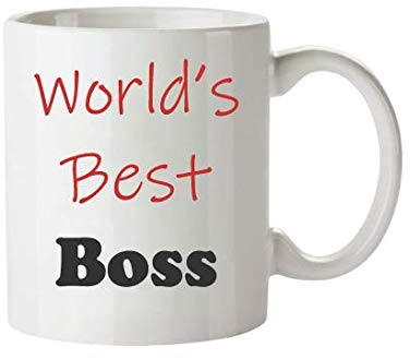 Omgdeal - Tazza divertente da 325 ml, con citazione World's Best Boss per amici e familiari su Natale, compleanno