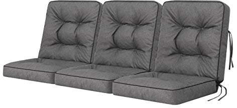 PillowPrim Gartenbankkissen Kissen für eine Gartenschaukel Modulare Kissen Stuhlkissen Grau Breite 180 cm