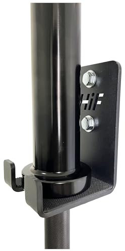 Hiwood einzelner olympischer Langhantelaufhänger, für Garage, Fitnessstudio, Bar, Wandregal, vertikale Hantelhalterung, hält unter 33 mm Stabgröße, schwarz