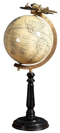 CHEHOMA - 52912450 - Weißer Globus Voyage 22 cm - Pädagogische, geographische, moderne Schreibtischdekoration