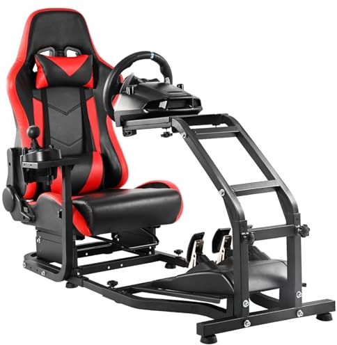 Dardoo G29 Adjustable Gaming Sim Cockpit with Red Seat not for Direct Drive