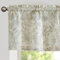 TOPICK Scheibengardine Leinen Vorhang Blumen Bedruckt Bistrogardine Halb Transparent Gardine Scheibengardinen für Küche Wohnzimmer Landhaus(H40 x B125(cm)-1 Stück, Grün auf Beige)