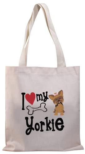 PLITI Yorkie Tote Bag For Women Yorkie Dog Lover Gift Yorkshire Terrier Handbags Yorkie Mom Gift(Love My Yorkie TGU)