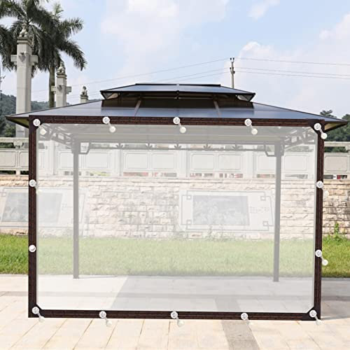 DTVEW LKW Plane Transparent Gewebeplane Sonnenschutz mit Ösen für Gewächshaus-Topfpflanzen, Balkon-Regenmantel, Dach, Gartenhaus(5x4m)
