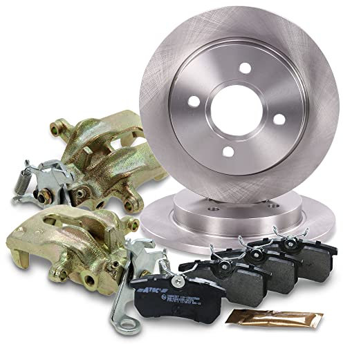 ATEC Germany Bremsenset Hinterachse inkl. Bremsscheiben Ø 253 mm Voll + Bremsbeläge Hinten & Bremssattel Hinten Kompatibel mit FORD FOCUS Mk1
