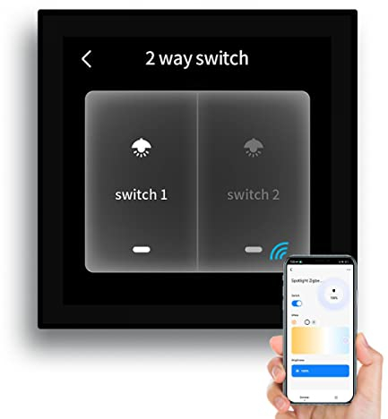 Oniissy Interruptor táctil, panel de control de pantalla táctil multifuncional para Tuya WiFi, para ZigBee Smart Home en la pared, interruptor de escenas inteligentes integrado en para Zigbee Hub