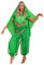 renvena Damen Bauchtanz Kostüm Set Pailletten Halloween Karneval Kostüme Komplet Tanz Oberteil + Haremshose + Hüfttuch + Kopftuch Grün One Size