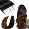 SURNEL Tape in Hair Extensions, Dickes Ende, Ombre Farbe 1B Natur Schwarz Fading to 4 Mittelbraun Tape in Extensions, 22 Zoll 50 Gramm 20Pcs(tape#1BT4-55cm)