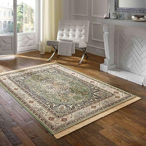 Taracarpet Teppich Palazzo Royal Lilian grün 095x140 cm Kurzflor Orientteppich für Wohnzimmer Esszimmer und Schlafzimmer