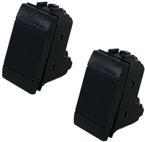 2 Pezzi Prese Interruttori Deviatori 16A 250V Compatibile Con Bticino Living NERO (2, Deviatore 2005)