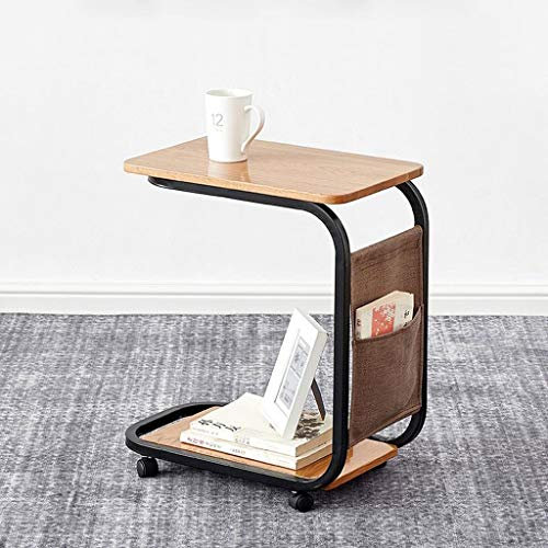 Exquisiter Couchtisch, Beistelltisch, Tee-Beistelltisch, Couchtisch, Massivholz-Beistelltisch, mobiler Beistelltisch mit Rollen, nordische Ecksofa-Tische für Wohnzimmer, Schlafzimmer, Beistelltisch, T