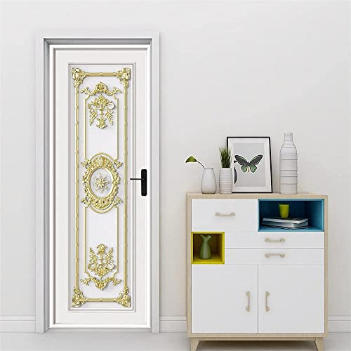 3D Sticker Porte, Trompe L'Oeil Effet Autocollant, Porte En Bois Motif Vintage 85 X 215 Cm Poster Vacances Auto Adhésif Pvc Peint Art Mural Papier Décoration - Photos De Porte - Peintures Murales De