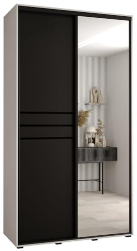 ABIKSMEBLE Armoire Porte coulissante Miroir Davos 11 - Armoire Chambre - Dressing Chambre Adulte - Penderie Vetement Dressing - Garde Robe - Placard Chambre - Armoire 3 Portes - Closet - Panderie