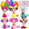 JOISHOP Filled Easter Eggs, 6pcs Small Cute Doll Stuffed Colorful Plastic Eggs with Gem Stickers for Girls Easter Eggs Hunt Basket Stuffers Party Favors