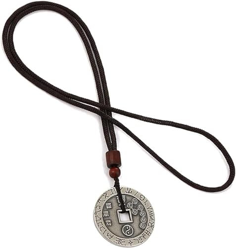 Feng Shui Coins Halskette, Feng Shui Halskette für Reichtum, Glück, chinesische Glücksmünze, Feng Shui Anhänger, Halskette, verbessert das Glück und verbessert das Familienvermögen, Silber