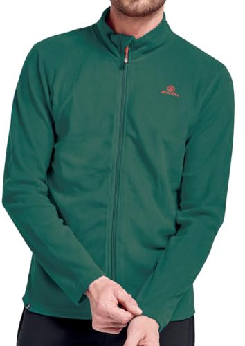 Athl Dpt. Felpa Uomo in Pile Micropolar Fleece Full Zip - Giacchetto in Micropile per Sci Sport attività all'aperto Tempo lbero Caldo Invernale (M, Verde Bottiglia)