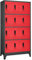 UTSRABFA Kleiderschrank Mehrzweckschrank Vorratsschrank Schließfachschrank Anthrazit und Rot 90x45x180 cm Stahl Geeignet für Garten, Foyer, Küche, Badezimmer, Lagerhalle
