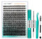 GEMERRY Einzelwimpern-Set 40D Cluster Wimpern 0.07 D Crul 10–18mm Clusters Einzelne Wimpern Wimpernkleber und Applikator DIY Cluster-Wimpernverlängerungs-Set(40D-0.07D-10-18mm-Set)