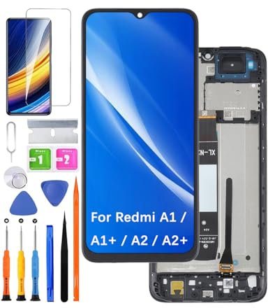 HLYGZX Pantalla original de repuesto para Xiaomi Redmi A1 A1+ A2 A2 + pantalla LCD, 220733SI 23028RNCAG, kit de piezas de reparación (negro con marco)