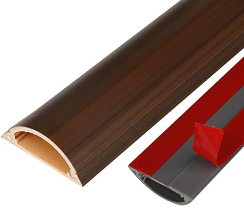 CHUDOU Cable Trunking, Wood Grain Cable Concealer Hider, Half Round Floor Wire Organizer, Paintable, Self-Adhesive/F/No.3(A,No.3)