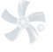 Plastic Fan Blade, 12 Inch Replacement Fan Blade 5 Leaves with Nut Cover for Household Standing Fan Parts Accessories, Ceiling Fan Blades(White)