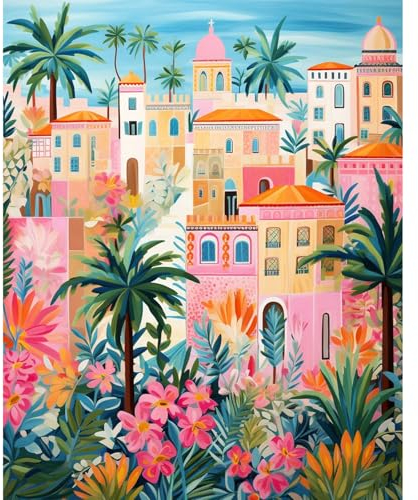 YALKIN Malen Nach Zahlen Erwachsene, Paint by Numbers Malen Nach Zahlen, DIY Landschaft mit Pinseln und Acrylfarben Handgemalt Ölgemälde Leinwand für Home Decor, Ohne Rahmen (40x50cm)