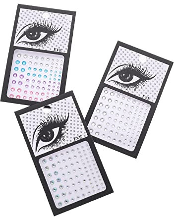 Mikinona Confezione Da 3 Gioielli Per Il Viso Glitterati Crema Per Occhi Corpo Viso Gemme Adesivi Decorativi Per Donne E Ragazze
