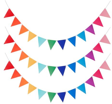 SGERUFZ 4 Pcs Outdoor Wimpelkette Wimpel Girlande wetterfestes Stoff ideal für Geburtstagsfeiern und Dekorationen drinnen und draußen