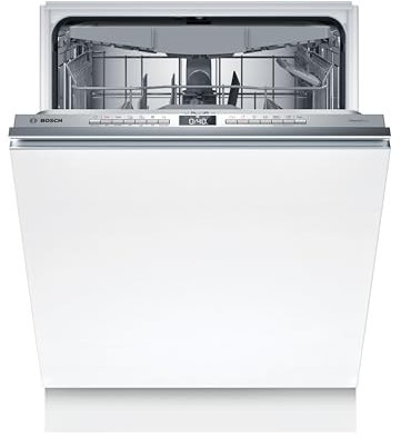 Bosch SMH4ECX28E, Serie 4, Smarter Geschirrspüler Vollintegriert 60 cm, Besteckschublade, Spülmaschine Made in Germany, Vario Scharnier, besonders leise, SpeedPerfect+, Programmassistent, Status Light