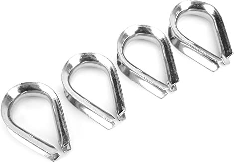 ANKROYU 4 Stück 12 mm M12 Drahtseil-Kabelkauschen, rostfreier Edelstahl-Kabelschuh, herzförmige Kausche, Multifunktions-Kabelendkauschen für Bootsmontage