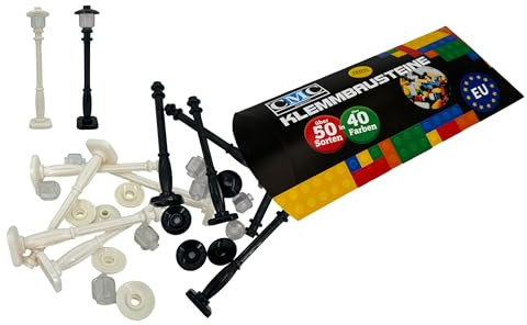 CMC imports 11062 - Lote de 10 bloques de construcción compatibles con farola de calle (10 unidades), color blanco y negro