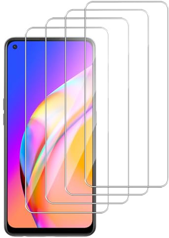 Dlxiks 4 Pièces Verre Trempé Pour Oppo A74 4G, Oppo A94 5G,HD Transparent, Dureté 9H-sans Bulles d'air-Anti Rayures Film Protection écran