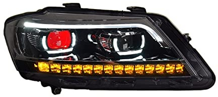 Scheinwerfer Set, kompatibel mit VW Lavida 2012–2014 LED DRL Dual Beam, sequentielles Blinklicht