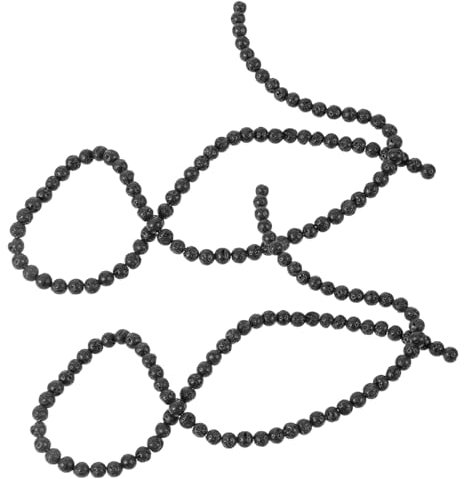 SEWOART 184 Stück Lava Lampe Massenperlen lose Reize Perlen aus Naturstein vulkanisch schmuckherstellung schmuck machen Distanzperlen selber machen Mehrzweck-DIY-Perle Vulkangestein Black